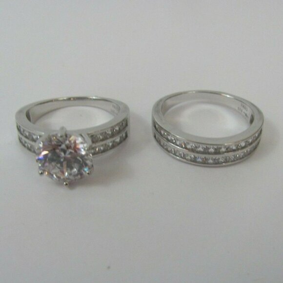 Bella Luce 9.25ctw Rhodium Over .925 Sterling Silver Ring With Band Size 8 EUC - Picture 7 of 9